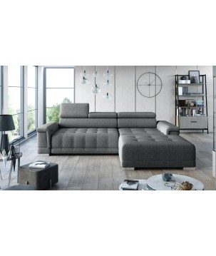 Narożnik CAMPO S z elektryczną regulacją siedziska Prawostronny w tkaninie MEMPHIS 06 WERSAL