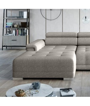 Narożnik CAMPO S z elektryczną regulacją siedziska Lewostronny w tkaninie MEMPHIS 05 WERSAL