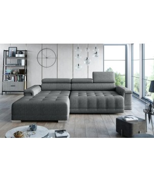 Narożnik CAMPO S z elektryczną regulacją siedziska Lewostronny w tkaninie MEMPHIS 06 WERSAL