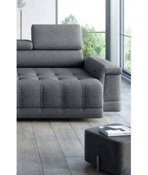 Narożnik CAMPO S z elektryczną regulacją siedziska Lewostronny w tkaninie MEMPHIS 06 WERSAL