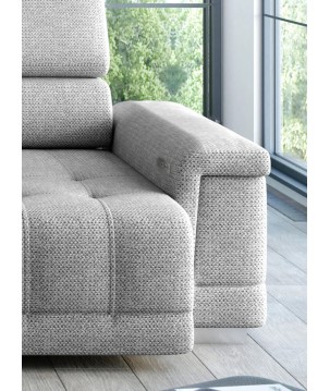 Narożnik CAMPO S z elektryczną regulacją siedziska Lewostronny w tkaninie MEMPHIS 16 WERSAL