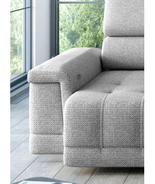 Narożnik CAMPO S z elektryczną regulacją siedziska Prawostronny w tkaninie MEMPHIS 16 WERSAL