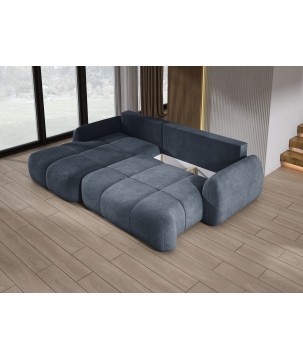 Narożnik COCO z funkcją spania poduszkami i pojemnikiem Cloud 97 DOMOHOME