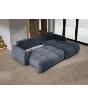 Narożnik COCO z funkcją spania poduszkami i pojemnikiem Cloud 97 DOMOHOME