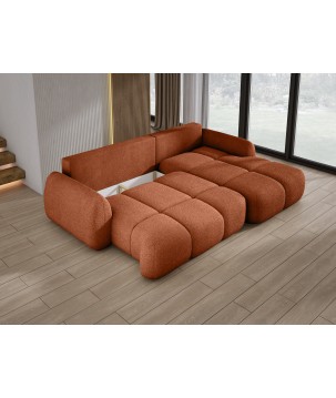 Narożnik COCO WIND z funkcją spania poduszkami i pojemnikiem NOW OR NEVER 56 WERSAL