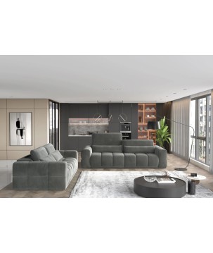 Sofa LAGOS 3 osobowa z elektrycznym wysuwem i regulowanymi zagłówkami WERSAL