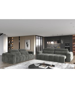 Sofa LAGOS 3 osobowa z elektrycznym wysuwem i regulowanymi zagłówkami WERSAL