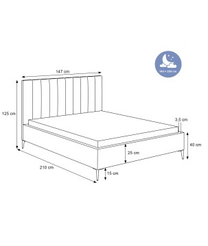 Nowoczesne Łóżko MonaSlim III z drewnianym stelażem