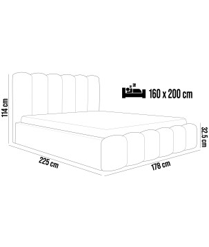 Nowoczesne Łóżko MONA V z metalowym stelażem