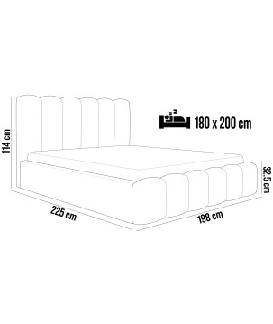Nowoczesne Łóżko MONA V z metalowym stelażem