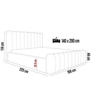 Nowoczesne Łóżko MONA VII z metalowym stelażem
