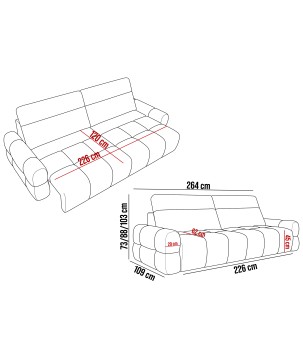 Sofa MATEO z funkcją RELAX i elektryczną regulacji siedziska tkanina PERFECT HARMONY 59 WERSAL