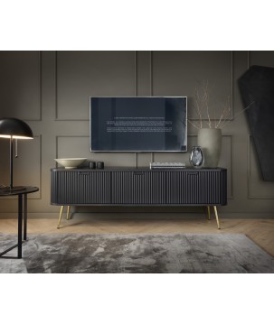 ZURI Szafka RTV-168 czarna | czarne nogi