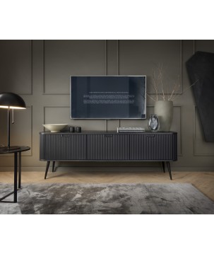 ZURI Szafka RTV-168 czarna | złote nogi