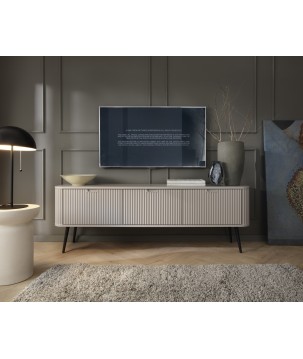 ZURI Szafka RTV-168 kaszmirowa | czarne nogi