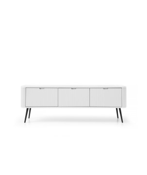 ZURI Szafka RTV-168 biała | czarne nogi