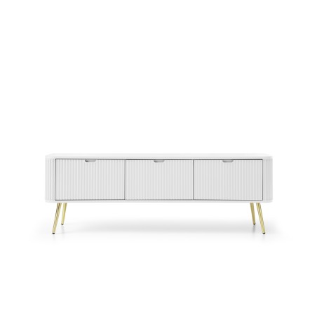 ZURI Szafka RTV-168 biała | złote nogi