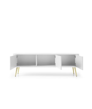 ZURI Szafka RTV-168 biała | złote nogi