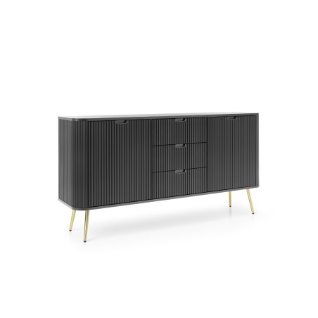 ZURI Komoda KSZ-168 czarna | złote nogi