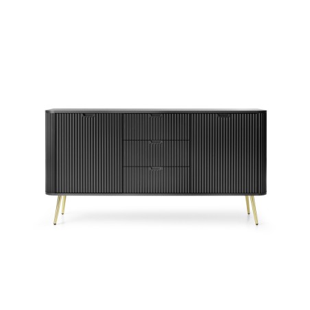 ZURI Komoda KSZ-168 czarna | złote nogi