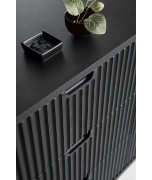 ZURI Komoda KSZ-168 czarna | złote nogi