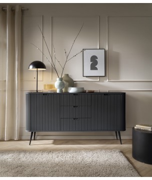 ZURI Komoda KSZ-168 czarna | złote nogi