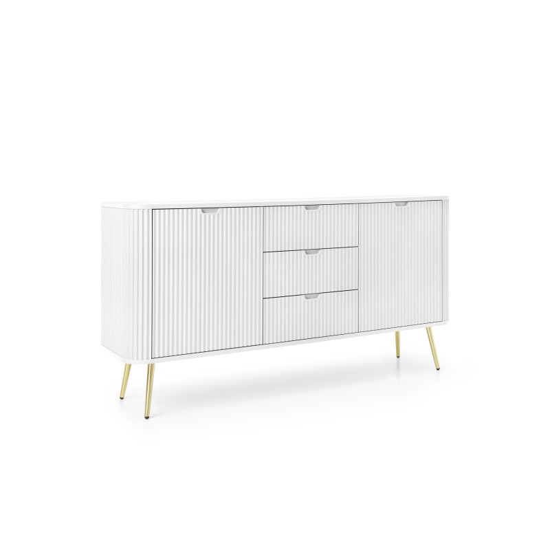 ZURI Komoda KSZ-168 biała | złote nogi