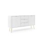 ZURI Komoda KSZ-168 biała | złote nogi