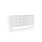 ZURI Komoda KSZ-168 biała | złote nogi