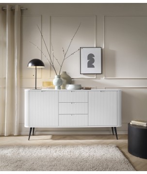 ZURI Komoda KSZ-168 biała | złote nogi