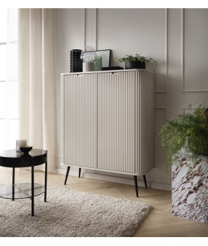 ZURI Komoda K-103 kaszmirowa | czarne nogi