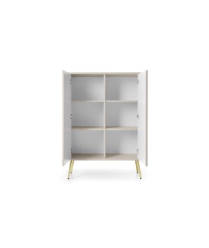 ZURI Komoda K-103 kaszmirowa | złote nogi