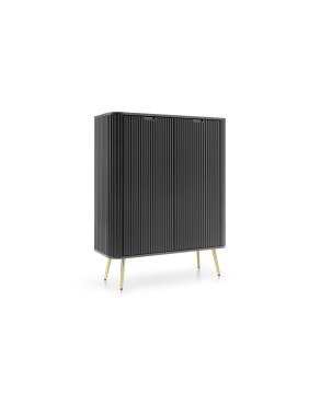 ZURI Komoda K-103 czarna | złote nogi