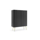 ZURI Komoda K-103 czarna | złote nogi