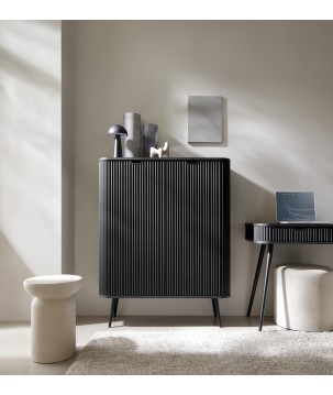 ZURI Komoda K-103 czarna | złote nogi