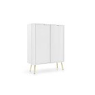 ZURI Komoda K-103 biała | złote nogi