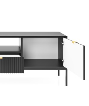 NAYA Szafka RTV 154 czarna | czarny stelaż