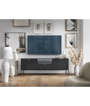 NAYA Szafka RTV 154 czarna | czarny stelaż