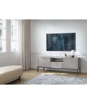 NAYA Szafka RTV 154 szara | czarny stelaż