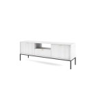 NAYA Szafka RTV 154 biała | czarny stelaż