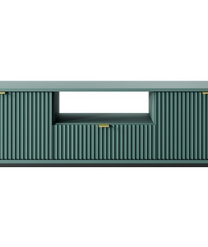 NAYA Szafka RTV 154 zielona (LABRADOR) | czarny stelaż