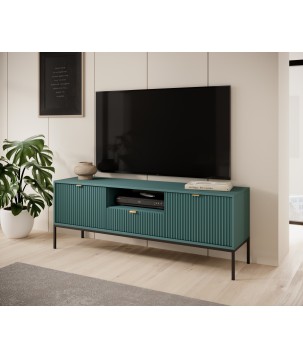 NAYA Szafka RTV 154 zielona (LABRADOR) | czarny stelaż