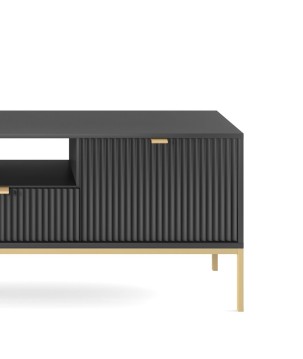 NAYA Szafka RTV 154 czarna | złoty stelaż