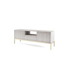 NAYA Szafka RTV 154 szara | złoty stelaż