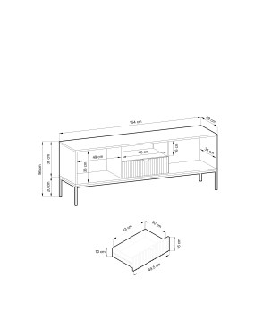 NAYA Szafka RTV 154 zielona (LABRADOR) | złoty stelaż
