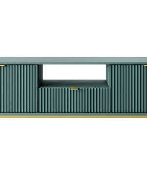 NAYA Szafka RTV 154 zielona (LABRADOR) | złoty stelaż