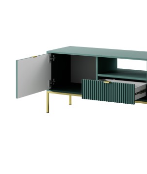 NAYA Szafka RTV 154 zielona (LABRADOR) | złoty stelaż