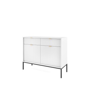 NAYA Komoda KSZ 104 biała | czarny stelaż