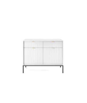 NAYA Komoda KSZ 104 biała | czarny stelaż