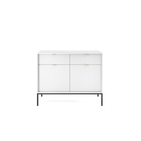 NAYA Komoda KSZ 104 biała | czarny stelaż